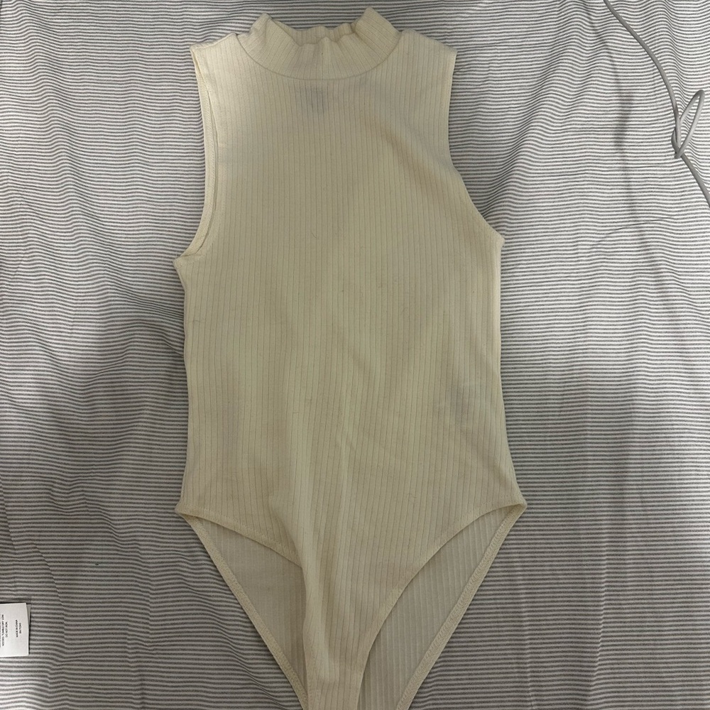 Forever 21 Beige Ribbed Bodysuit